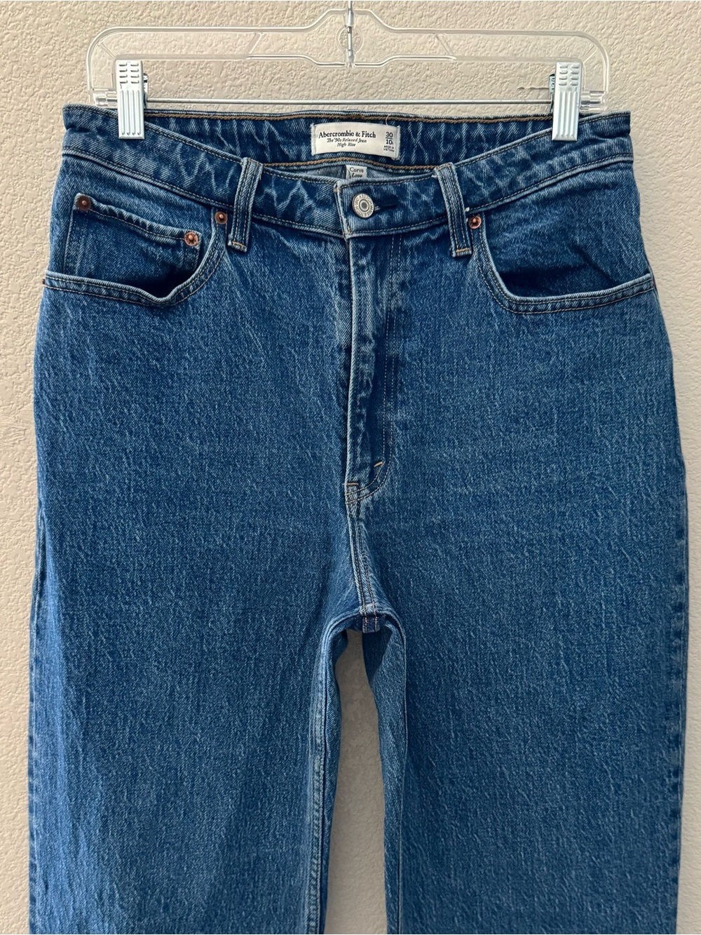 Abercrombie & Fitch 90's Relaxed Jeans Curve Love 30 Straight Classic Minimal - Picture 5 of 10